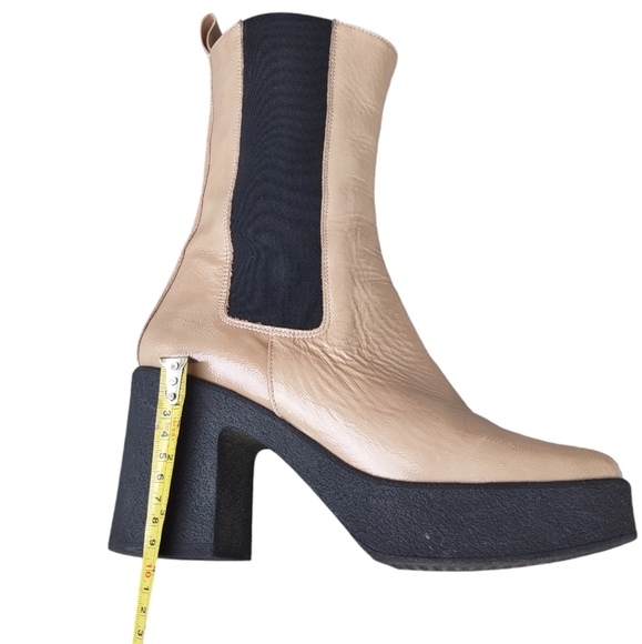 Intentionally Blank Size 38(7.5-8) Bossy Leather Chunky Platform Chelsea Boots - Picture 13 of 16